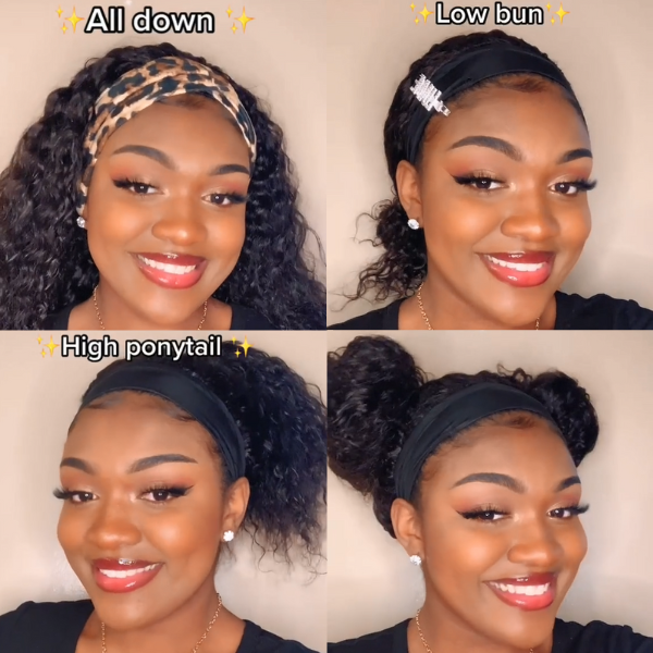 Glueless & Affordable Wet And Wavy Headband Wig